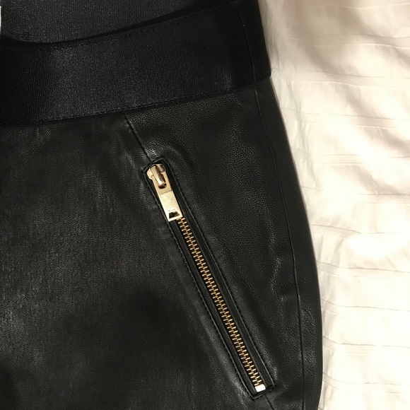 Reiss real leather pants with gold exposed zippers - Picture 9 of 10